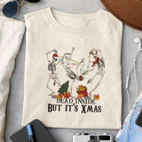 Dead inside but it's XMAS sublimation design, png for sublimation, Christmas PNG, Christmas Skeleton PNG