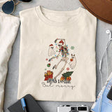 Dead inside but merry sublimation design, png for sublimation, Christmas PNG, Christmas Skeleton PNG