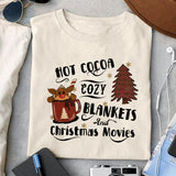 Hot cocoa cozy blankets christmas movies sublimation design, png for sublimation, Christmas PNG, Leopard Christmas PNG