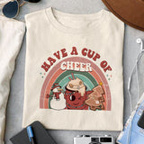 Have a cup of cheer sublimation design, png for sublimation, Hippe Christmas PNG, retro vibes PNG