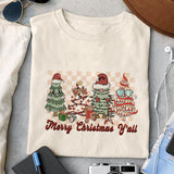 Merry christmas y'all sublimation design, png for sublimation, Hippe Christmas PNG, retro vibes PNG