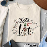 let's get lit sublimation design, png for sublimation, Christmas PNG, Christmas Skeleton PNG