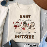 Baby it's cold outside sublimation design, png for sublimation, Christmas PNG, Leopard Christmas PNG