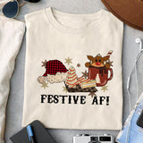 Festive AF sublimation design, png for sublimation, Christmas PNG, Leopard Christmas PNG