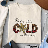 Baby it's cold outside sublimation design, png for sublimation, Christmas PNG, Leopard Christmas PNG