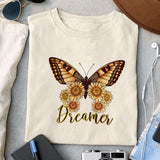 Butterfly sunflower sublimation design, png for sublimation, Retro sunflower PNG, hobbies vibes png