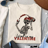 Wine is my valentine sublimation design