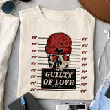 Guilty of love sublimation design, png for sublimation, Skeleton PNG, Valentine PNG