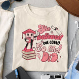 She believed she could so she did sublimation design, png for sublimation, Retro School design, Senior PNG, Graduation day PNG