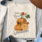 Fall in love with autumn sublimation design, png for sublimation, Autumn PNG, Positive vibe PNG, Autumn vibe PNG