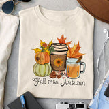 Fall into autumn sublimation design, png for sublimation, Autumn PNG, Positive vibe PNG, Autumn vibe PNG