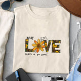 Love sunflower sublimation design, png for sublimation, Retro sunflower PNG, hobbies vibes png