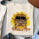 Worry less, adventure more sublimation design, png for sublimation, Retro sunflower PNG, hobbies vibes png
