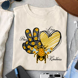 Peace Love Kindness sublimation design, png for sublimation, Retro sunflower PNG, hobbies vibes png