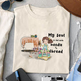 My soul is fed with needle & thread sublimation design, png for sublimation, Sewing PNG, Hobbies PNG