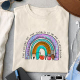 The future of the world is in my classroom sublimation design, png for sublimation, Retro teacher PNG, Teacher life PNG