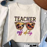 Teacher off duty Sublimation design, png for sublimation, Retro teacher PNG, Teacher life PNG