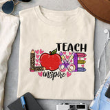 Teach love inspire Sublimation design, png for sublimation, Retro teacher PNG, Teacher life PNG
