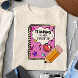 Teaching is my favorite Sublimation design, png for sublimation, Retro teacher PNG, Teacher life PNG