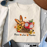 Peace love Teacher sublimation design, png for sublimation, Retro teacher PNG, Teacher life PNG