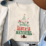Be nice to the teacher Santa is watching sublimation 1 design, png for sublimation, Christmas teacher PNG, Christmas SVG, Teacher Svg