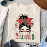 One merry teacher sublimation 1 design, png for sublimation, Christmas teacher PNG, Christmas SVG, Teacher Svg