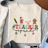 teachersquad sublimation m design, png for sublimation, Christmas teacher PNG, Christmas SVG, Teacher Svg
