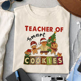 Teacher of smart cookies sublimation design, png for sublimation, Christmas PNG, teacher Christmas PNG