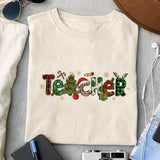 Teacher sublimation design, png for sublimation, Christmas PNG, teacher Christmas PNG