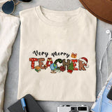 Very merry teacher sublimation design, png for sublimation, Christmas PNG, teacher Christmas PNG