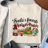 Santa's favorite teacher assistant sublimation design, png for sublimation, Christmas PNG, teacher Christmas PNG