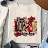 One loved teacher sublimation design, png for sublimation, Retro School design, School life PNG