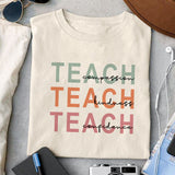 Teach compassion Teach kindness Teach confidence sublimation design, png for sublimation, Retro teacher PNG, Teacher life PNG