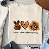 Peace Love ThanksGiving sublimation design, png for sublimation, Holidays design, Thanksgiving sublimation