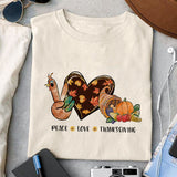 Peace love thanksgiving sublimation design, png for sublimation, Holidays design, Thanksgiving sublimation