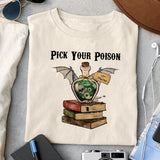 Pick your poison sublimation design, png for sublimation, Vintage Halloween design, Halloween styles