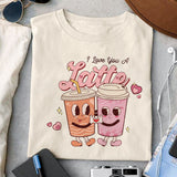 I love you a latte sublimation design, png for sublimation, Valentine PNG, Valentine coffee PNG