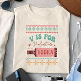 V is for Valentine Vodka SVG design, svg for sublimation, Valentine SVG, Retro Valentine ugly sweater SVG