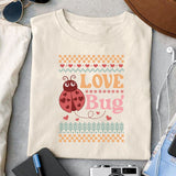 Love bug SVG design, svg for sublimation, Valentine SVG, Retro Valentine ugly sweater SVG