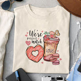 We're perfect match sublimation design, png for sublimation, Valentine PNG, Valentine coffee PNG