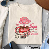 Dead inside but Caffeinated sublimation design, png for sublimation, Valentine PNG, Valentine coffee PNG