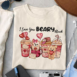 I Love You Beary Much sublimation design, png for sublimation, Valentine PNG, Valentine coffee PNG