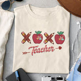 XOXO teacher sublimation design