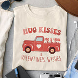 Hug kisses and Valentine's wishes sublimation design