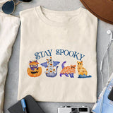 Stay spooky sublimation design, png for sublimation, Halloween characters, Witch cat, Spooky design