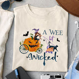 A wee bit wicked sublimation design, png for sublimation, Halloween characters, Witch cat, Spooky design