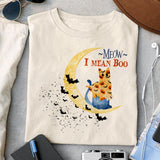 Meow I mean Boo sublimation design, png for sublimation, Halloween characters, Witch cat, Spooky design