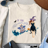 If the broom fits sublimation design, png for sublimation, Halloween characters, Witch cat, Spooky design