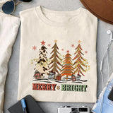 Merry bright sublimation design, png for sublimation, Christmas PNG, Western christmas PNG