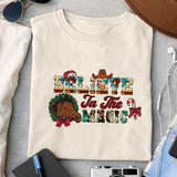 Believe sublimation design, png for sublimation, Christmas PNG, Western christmas PNG